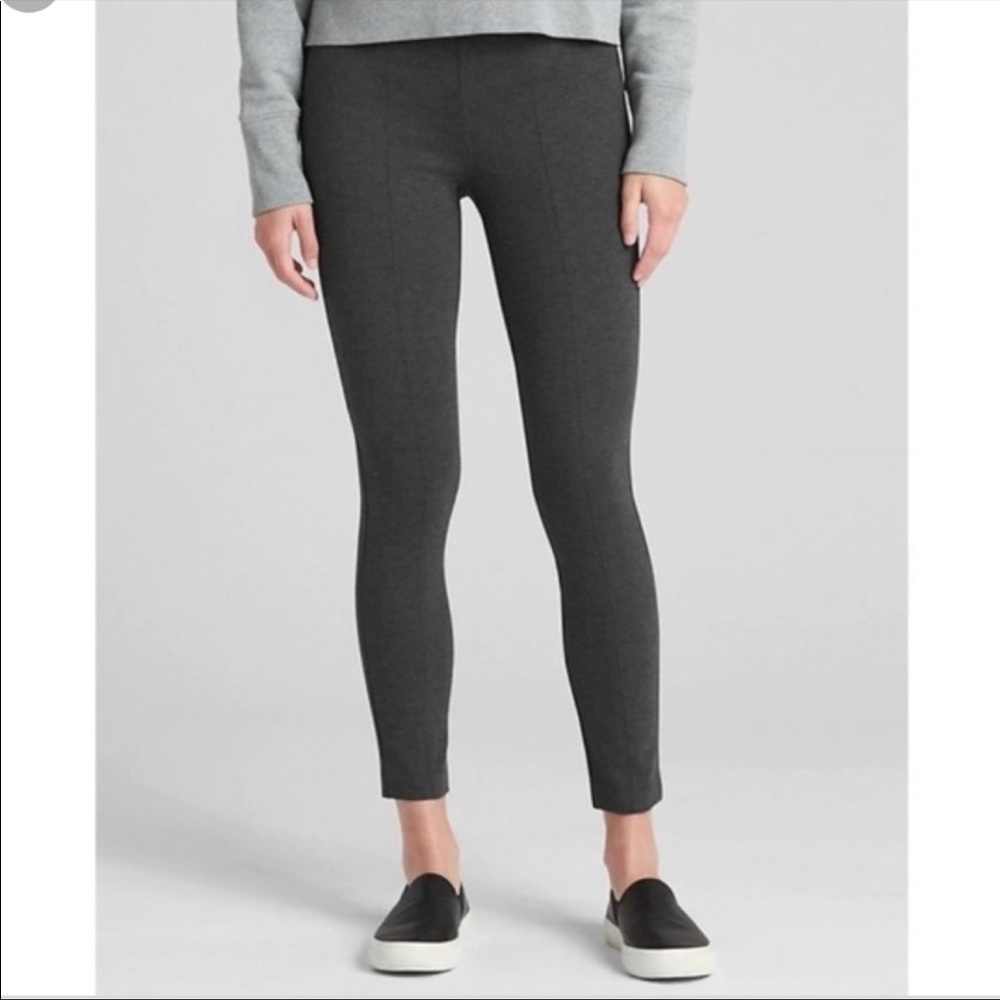 GAP Womens High Sculpt Ponte Gray Leggings Pants Ankle Zipper - EUC XL